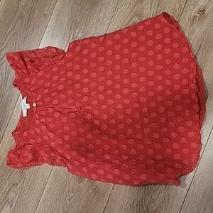 LOFT Vibrant Red Textured Blouse